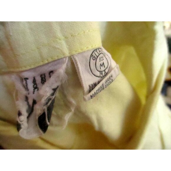 Medium True Vintage 80's Yellow Shirt Gitano Collared Front Pockets Preppy Mom - Picture 4 of 7